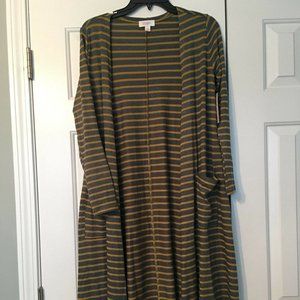 NWT Lularoe Sarah Cardigan XS - Blue - Gold Stripe